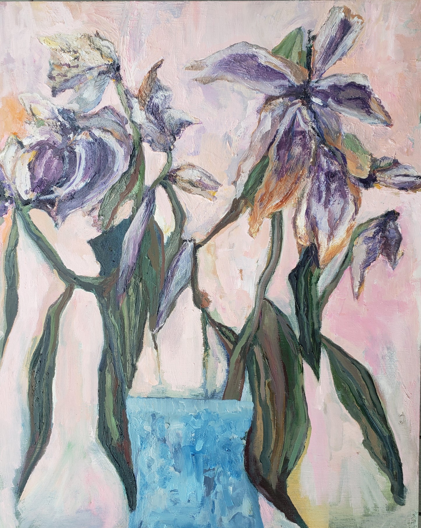 Artistic depiction of flowers with a soft, pastel background