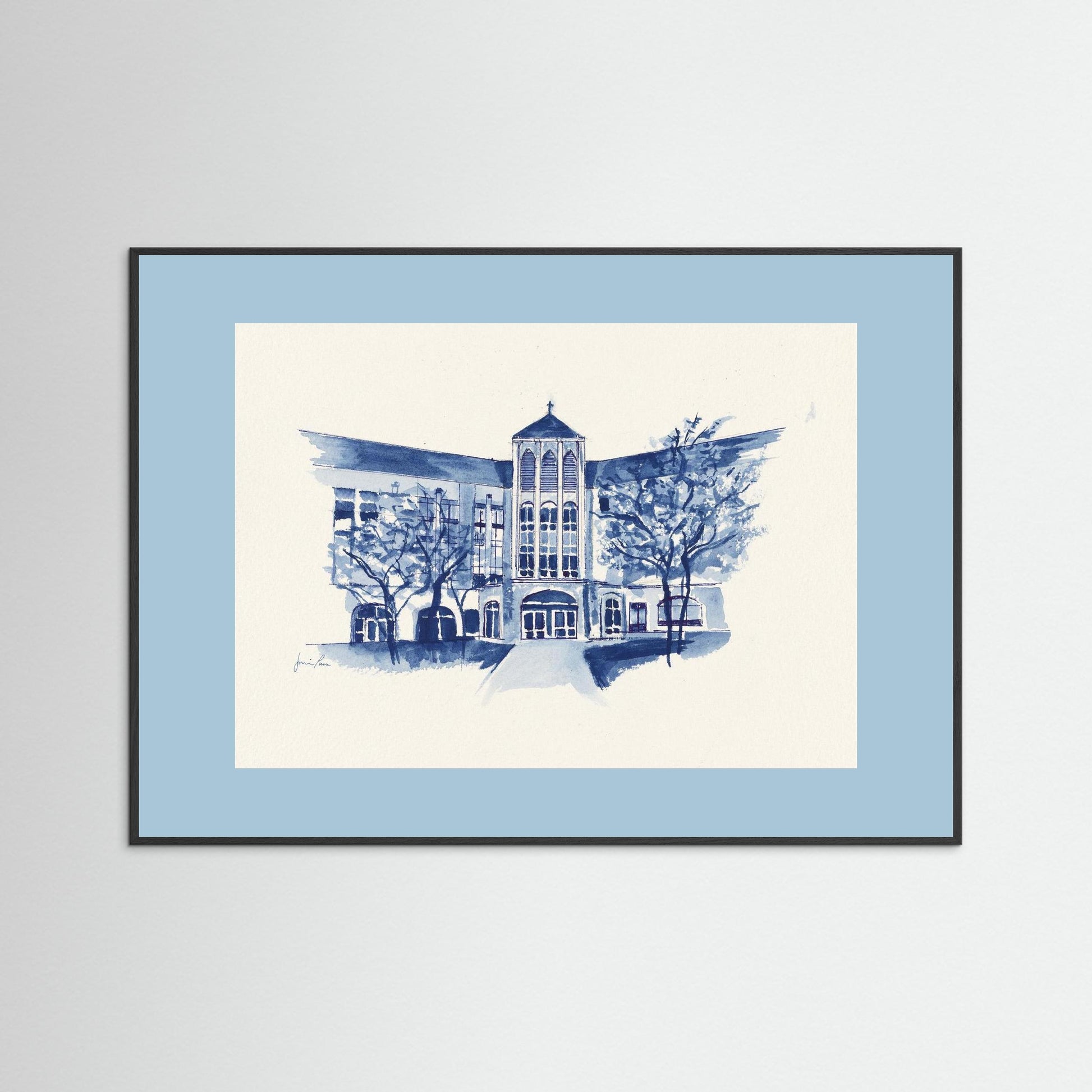 Villanova University, Driscoll Hall, College of Nursing, archival print
