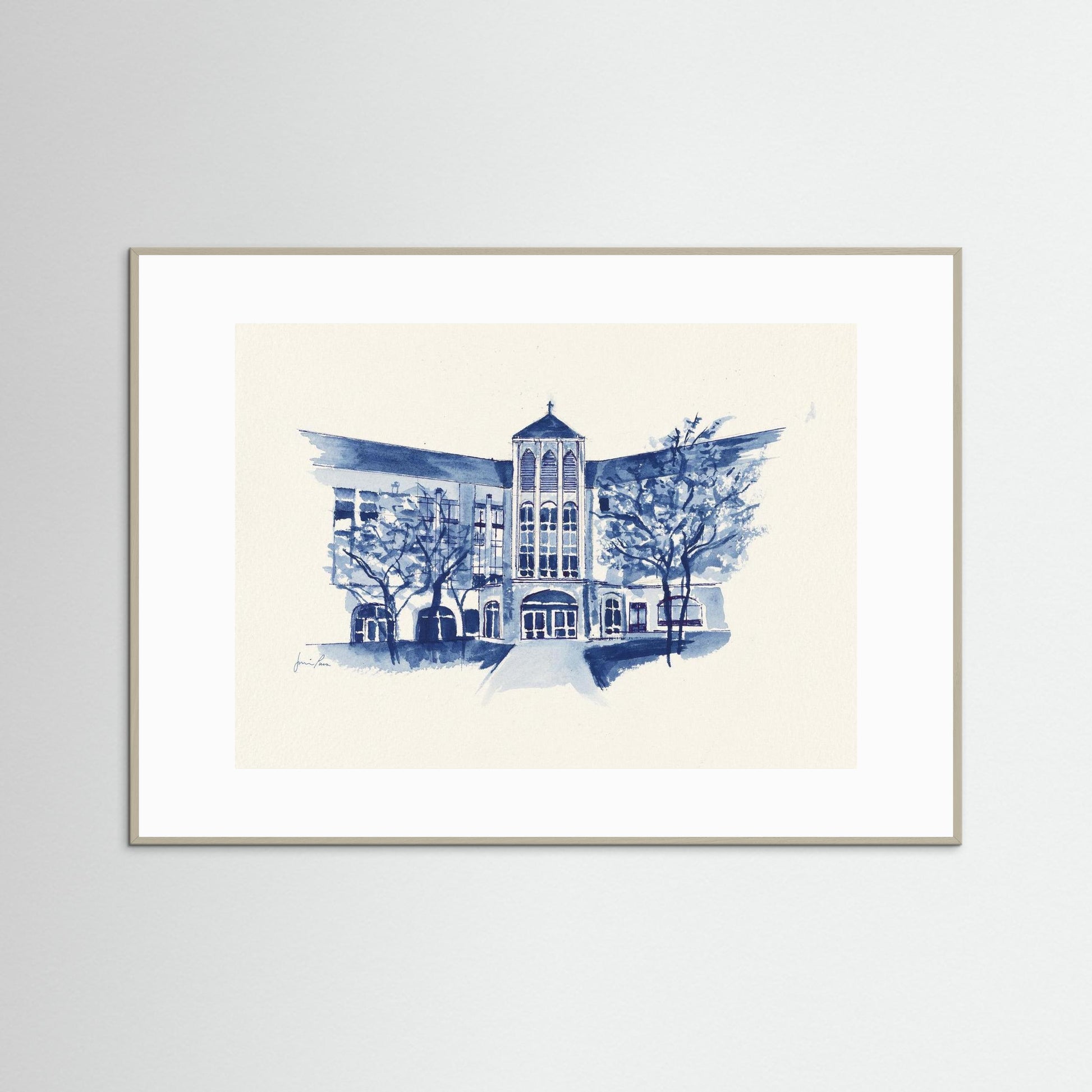 Villanova University, Driscoll Hall, College of Nursing, archival print