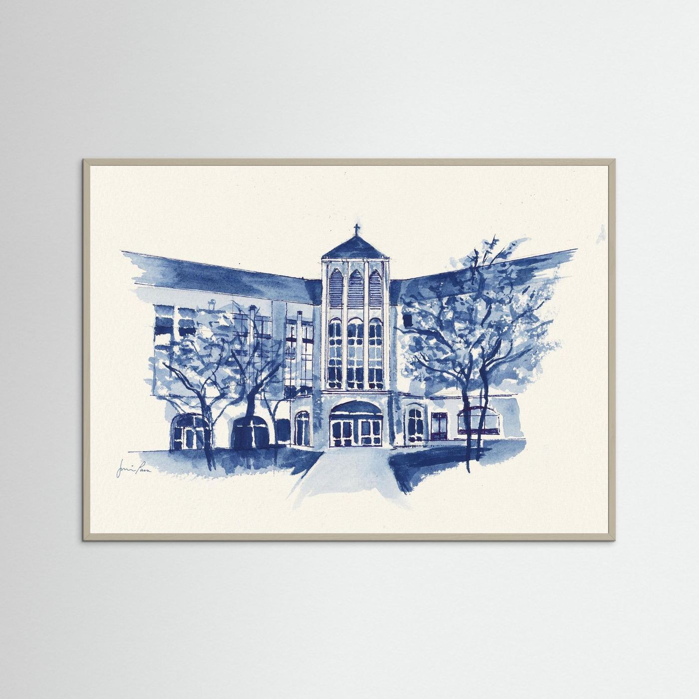 Driscoll Hall, art print - Villanova University wall art