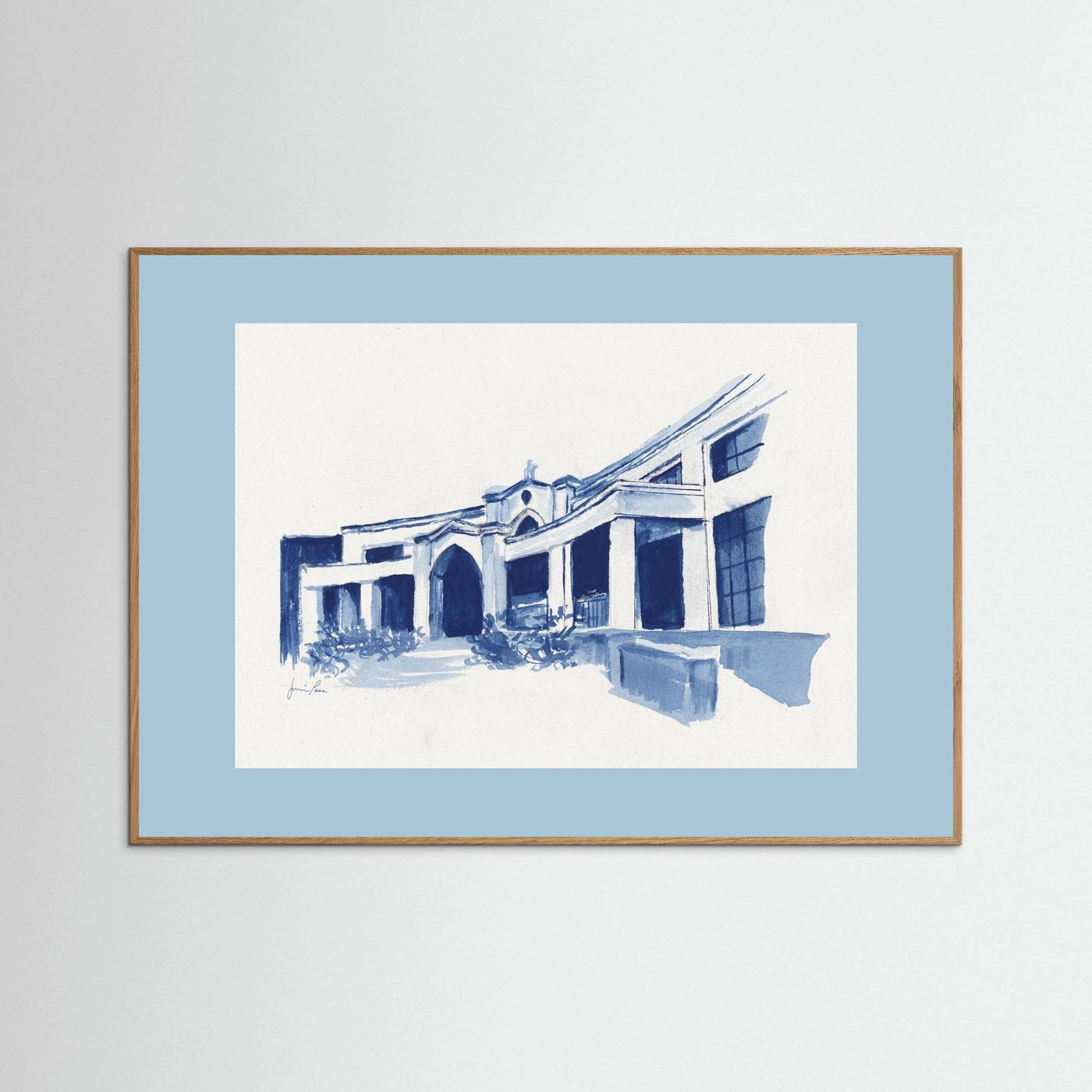 Bartley Hall,  art print - Villanova University wall art