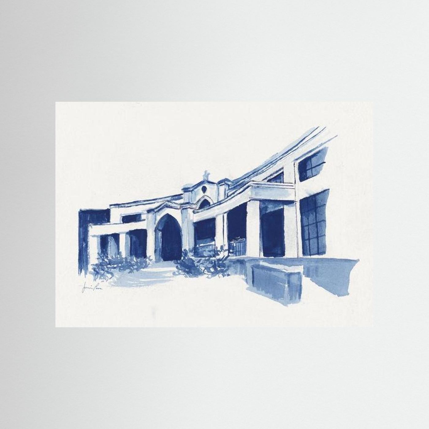 Bartley Hall,  art print - Villanova University wall art