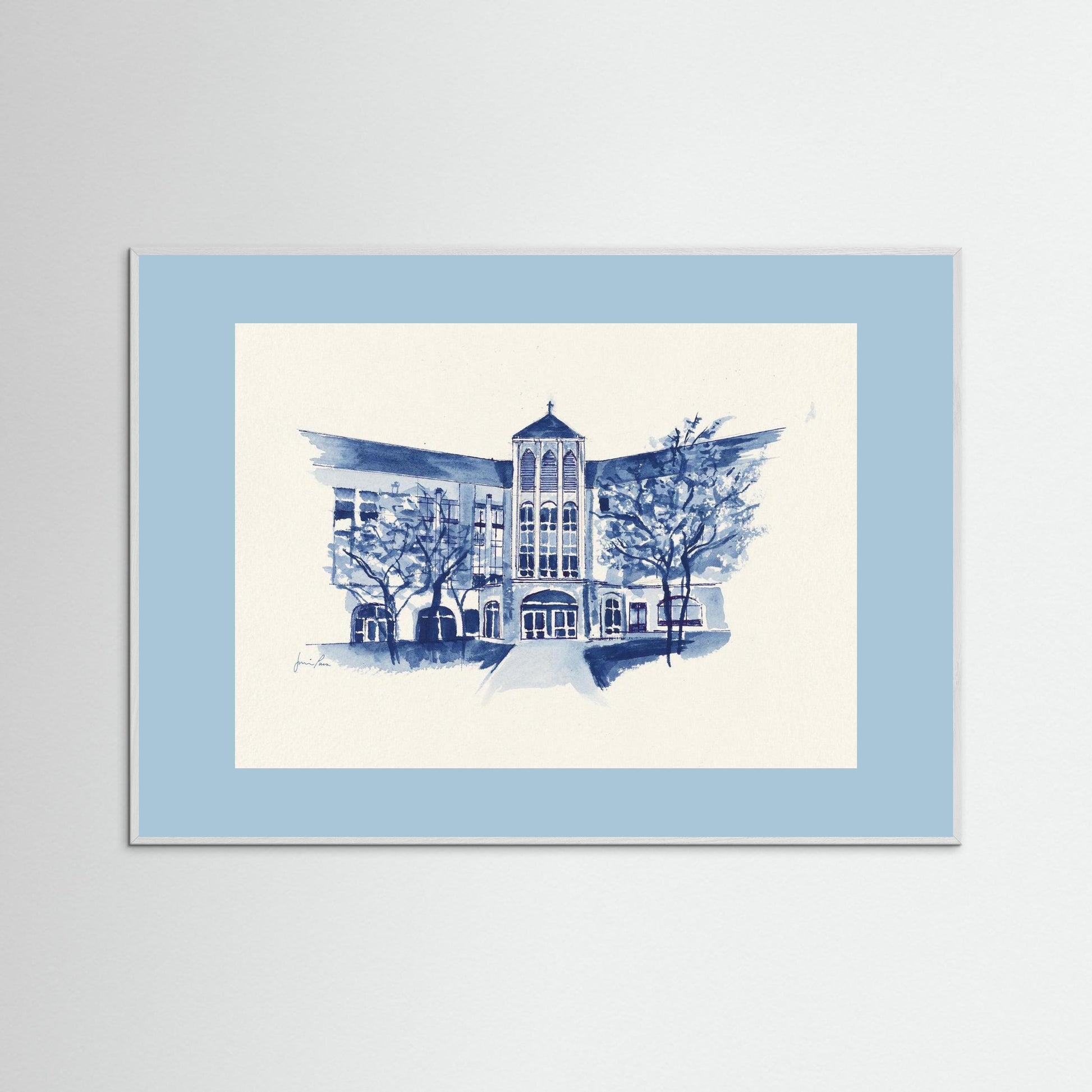 Villanova University, Driscoll Hall, College of Nursing, archival print