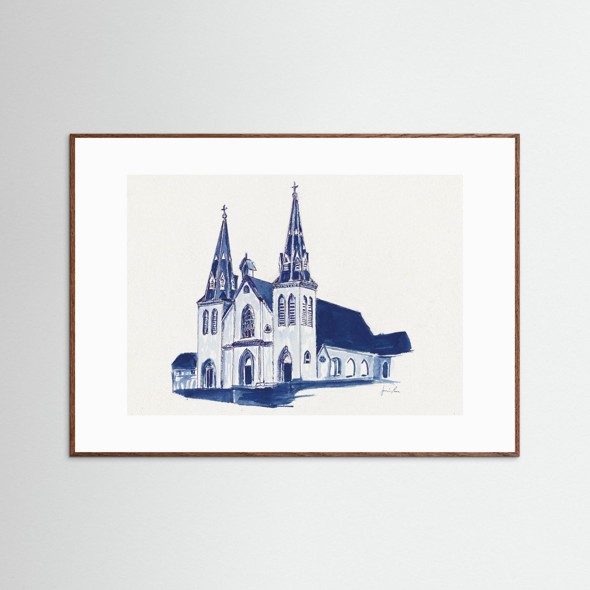 Villanova University, St. Thomas of Villanova Church, archival print