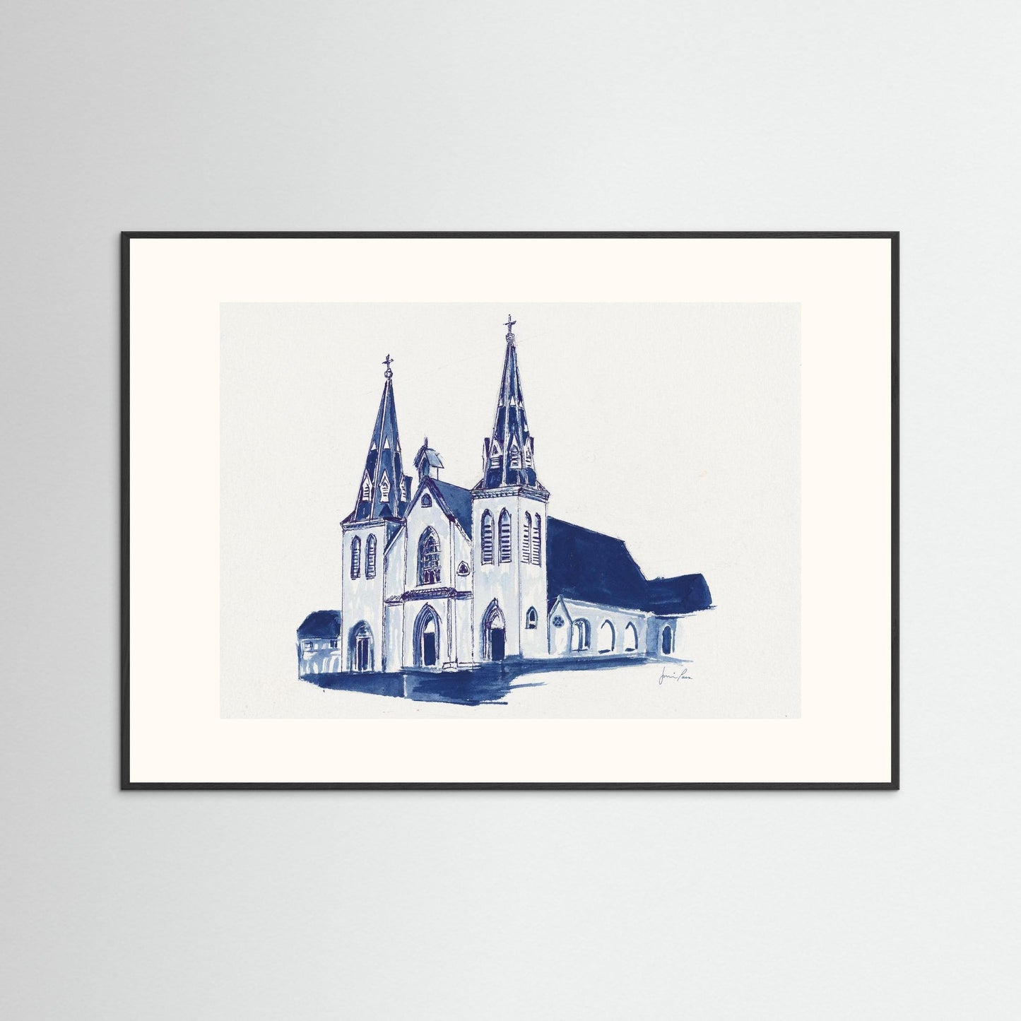Villanova University, St. Thomas of Villanova Church, archival print