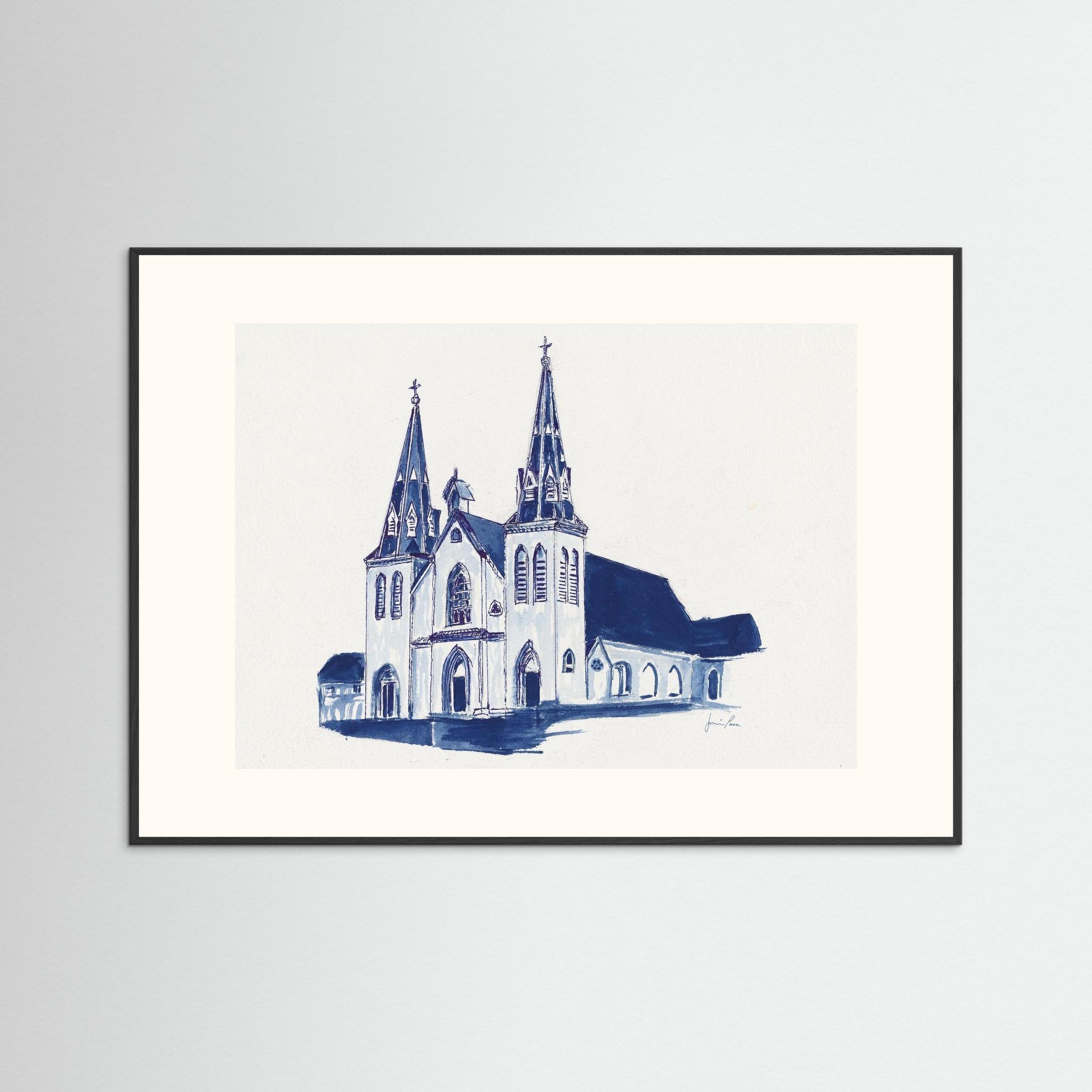 Villanova University, St. Thomas of Villanova Church, archival print