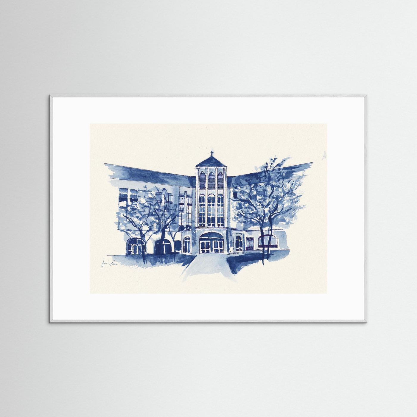 Driscoll Hall, art print - Villanova University wall art
