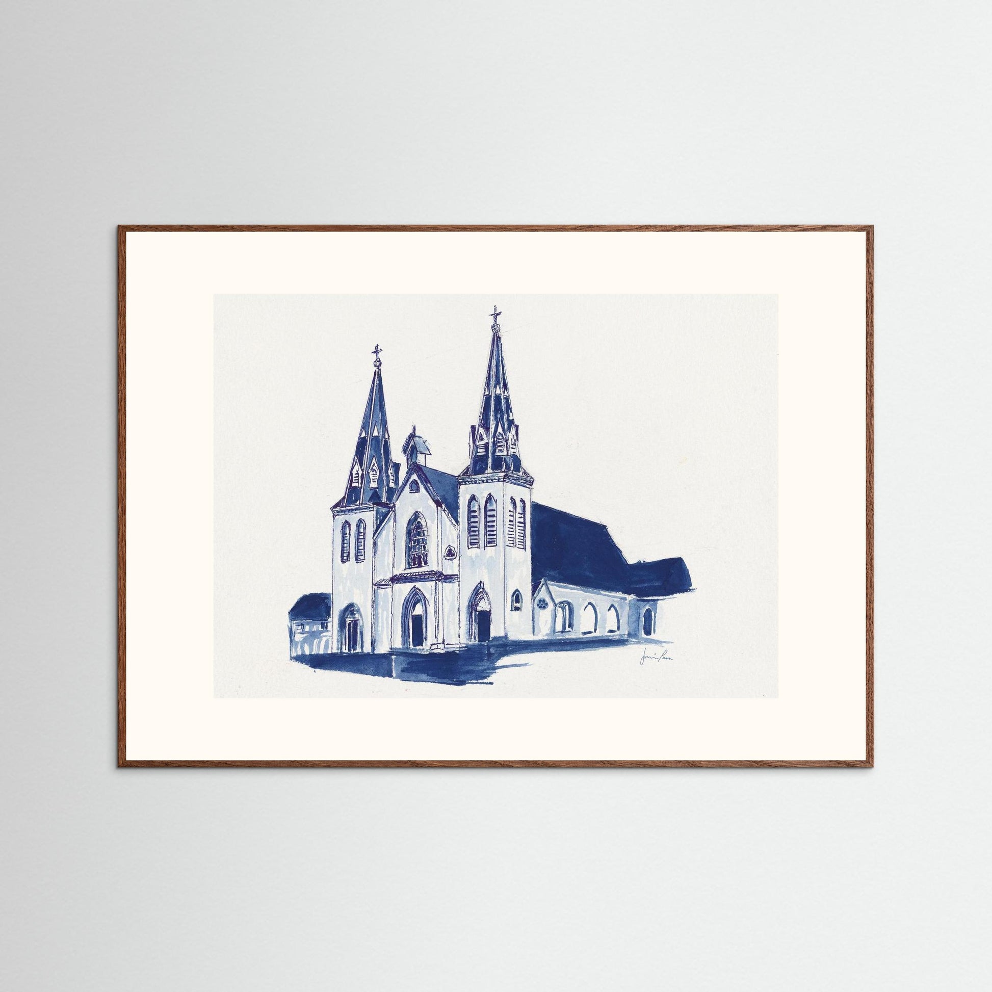 Villanova University, St. Thomas of Villanova Church, archival print