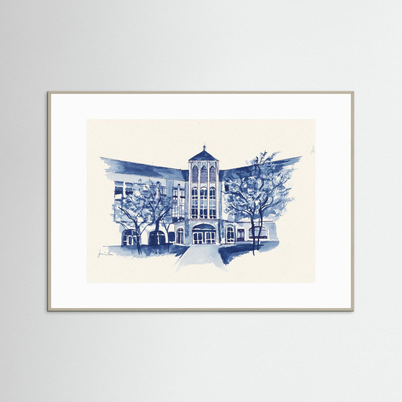 Driscoll Hall, art print - Villanova University wall art