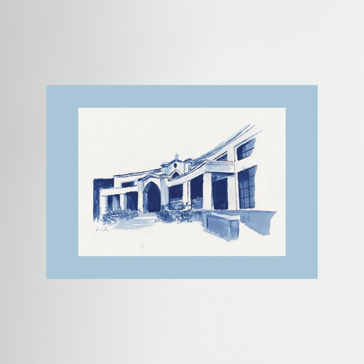Bartley Hall,  art print - Villanova University wall art