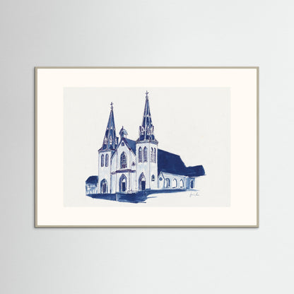 Villanova University, St. Thomas of Villanova Church, archival print