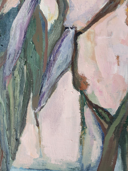 Abstract art with pastel colors and brush strokes