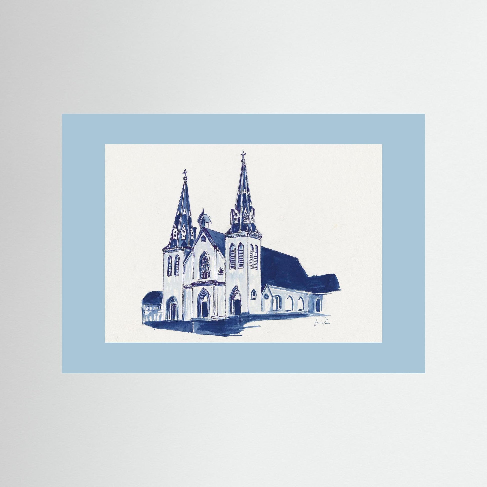 Villanova University, St. Thomas of Villanova Church, archival print