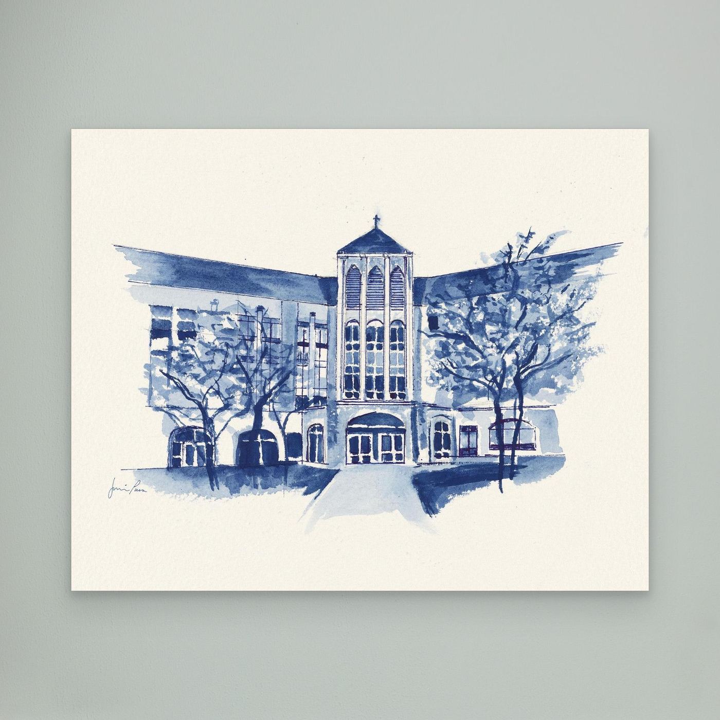 Driscoll Hall, canvas print - Villanova University wall art