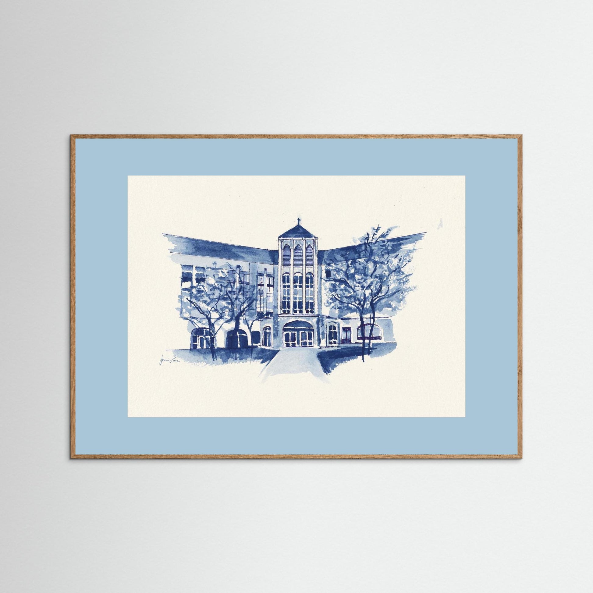 Villanova University, Driscoll Hall, College of Nursing, archival print