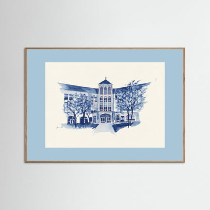 Villanova University, Driscoll Hall, College of Nursing, archival print