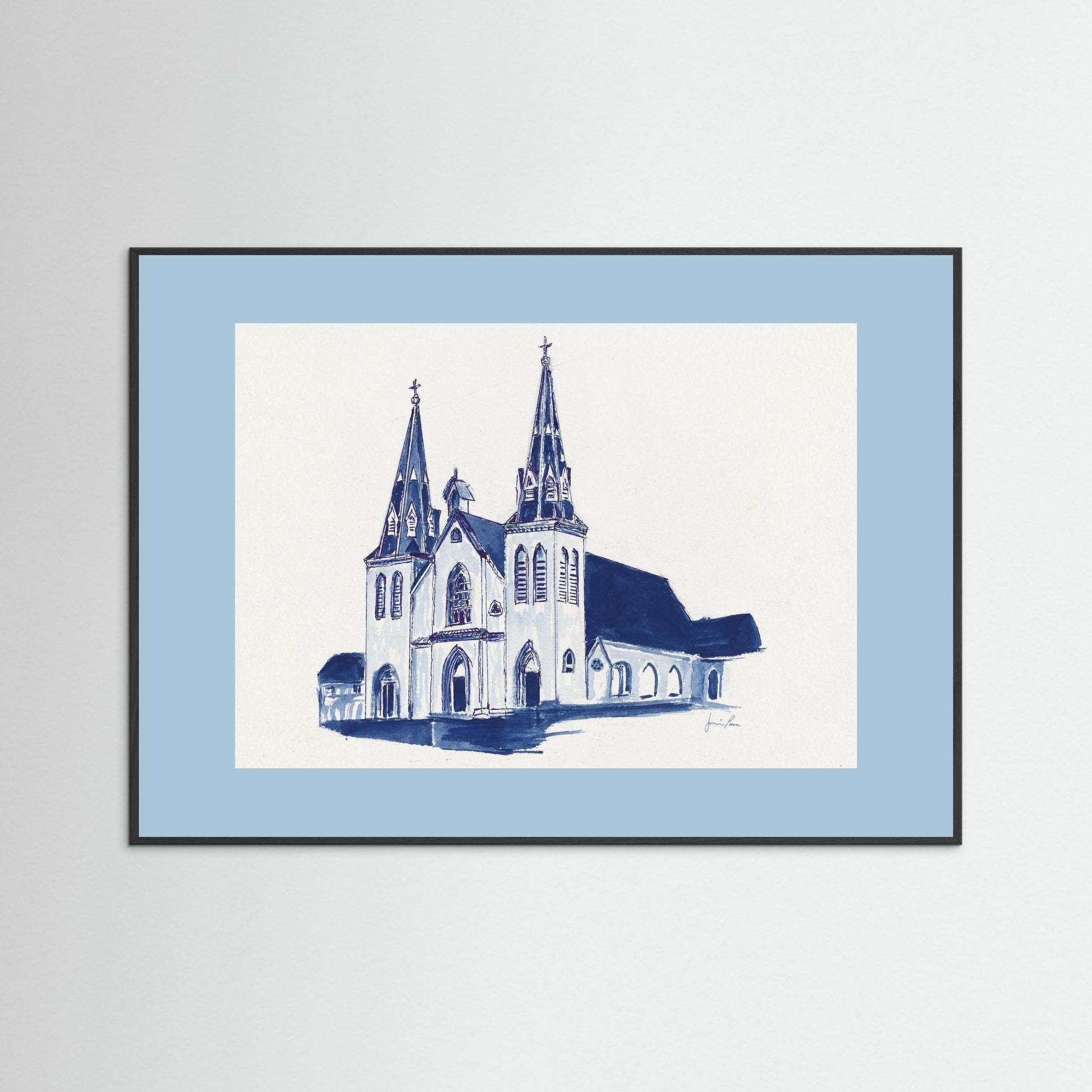 Villanova University, St. Thomas of Villanova Church, archival print