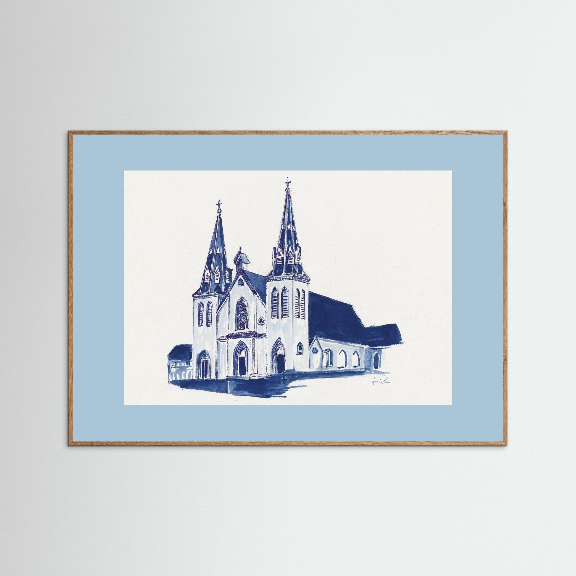 Villanova University, St. Thomas of Villanova Church, archival print