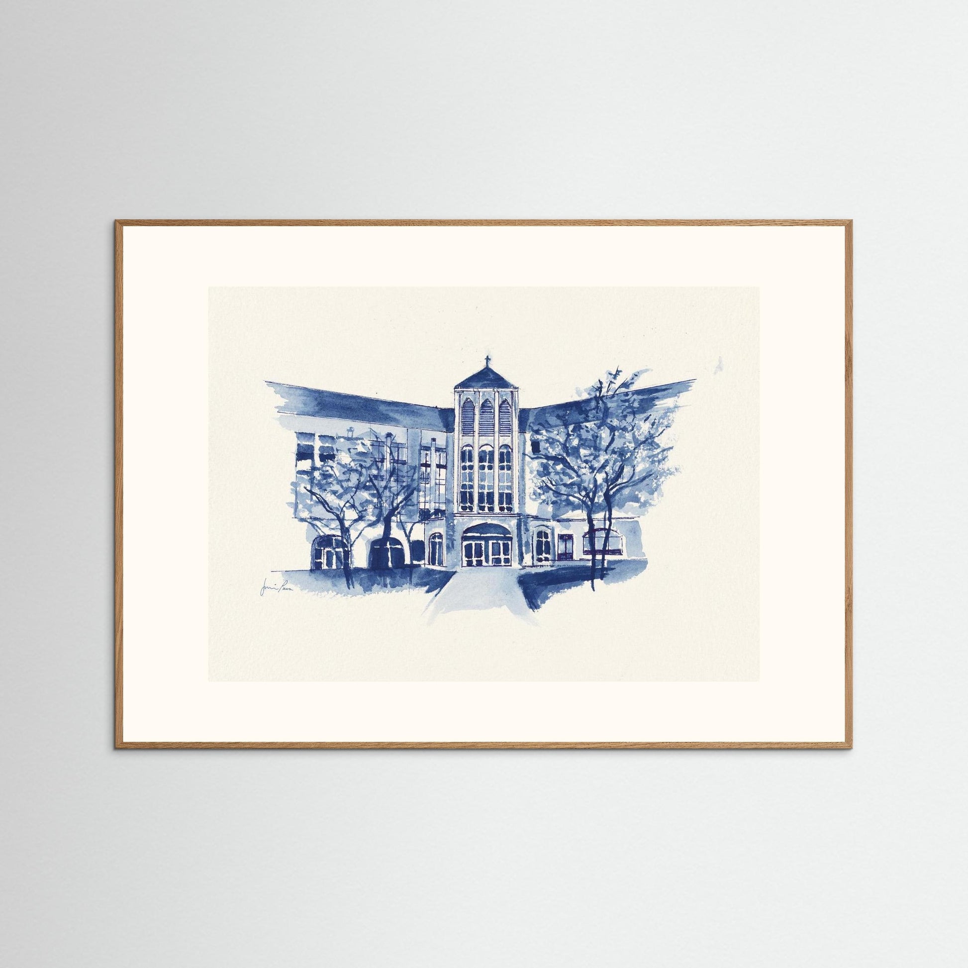 Villanova University, Driscoll Hall, College of Nursing, archival print