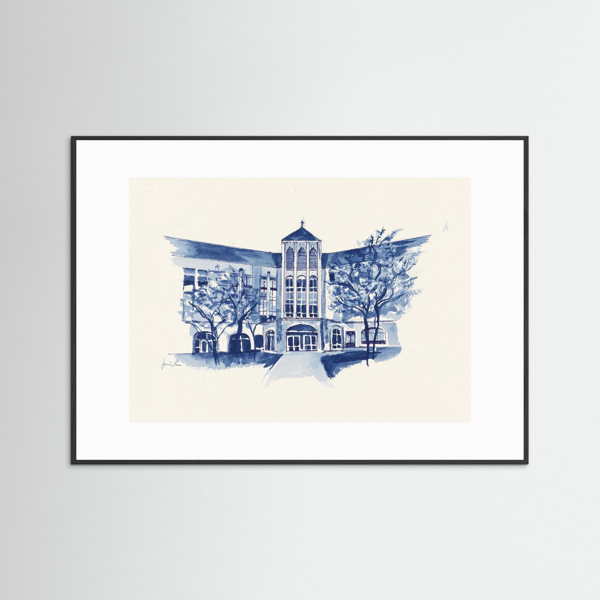 Villanova University, Driscoll Hall, College of Nursing, archival print