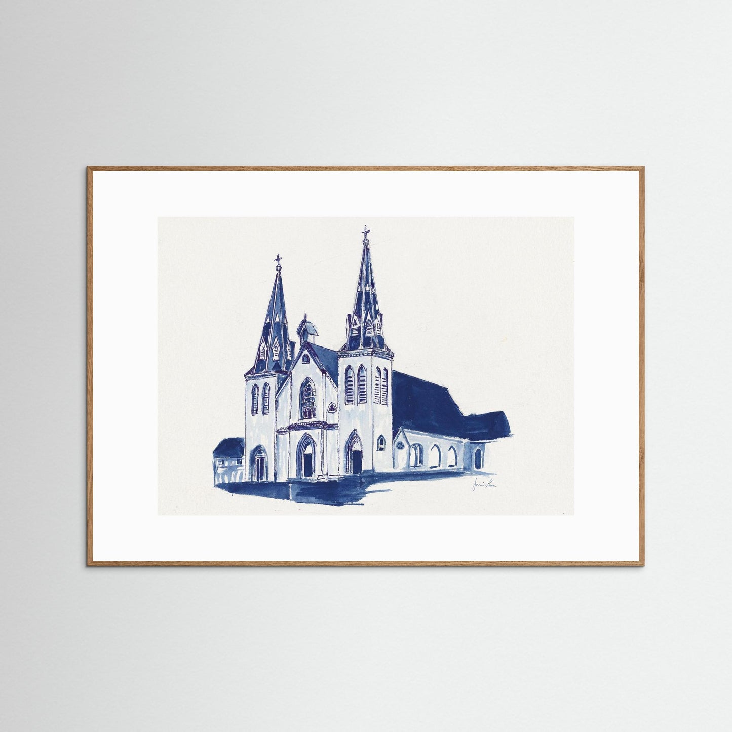 Villanova University, St. Thomas of Villanova Church, archival print