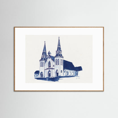 Villanova University, St. Thomas of Villanova Church, archival print