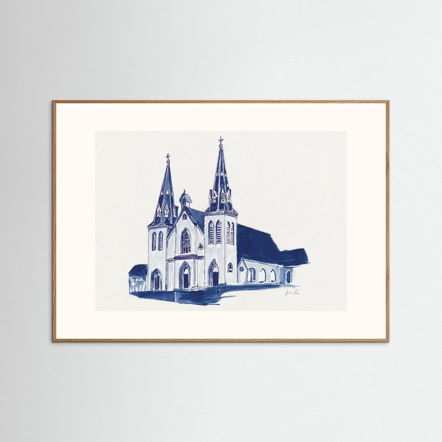Villanova University, St. Thomas of Villanova Church, archival print