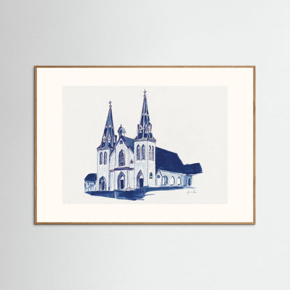 Villanova University, St. Thomas of Villanova Church, archival print