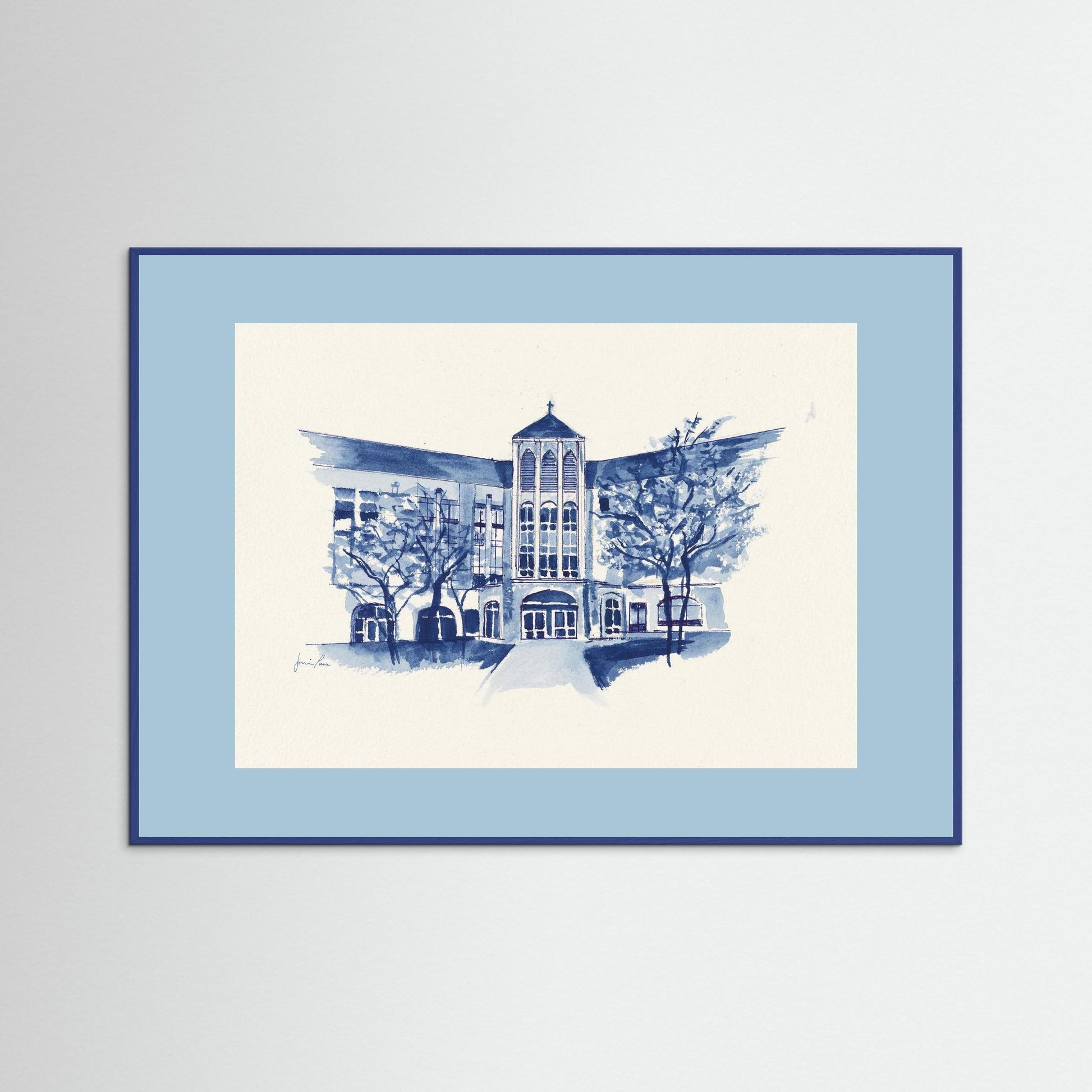 Villanova University, Driscoll Hall, College of Nursing, archival print