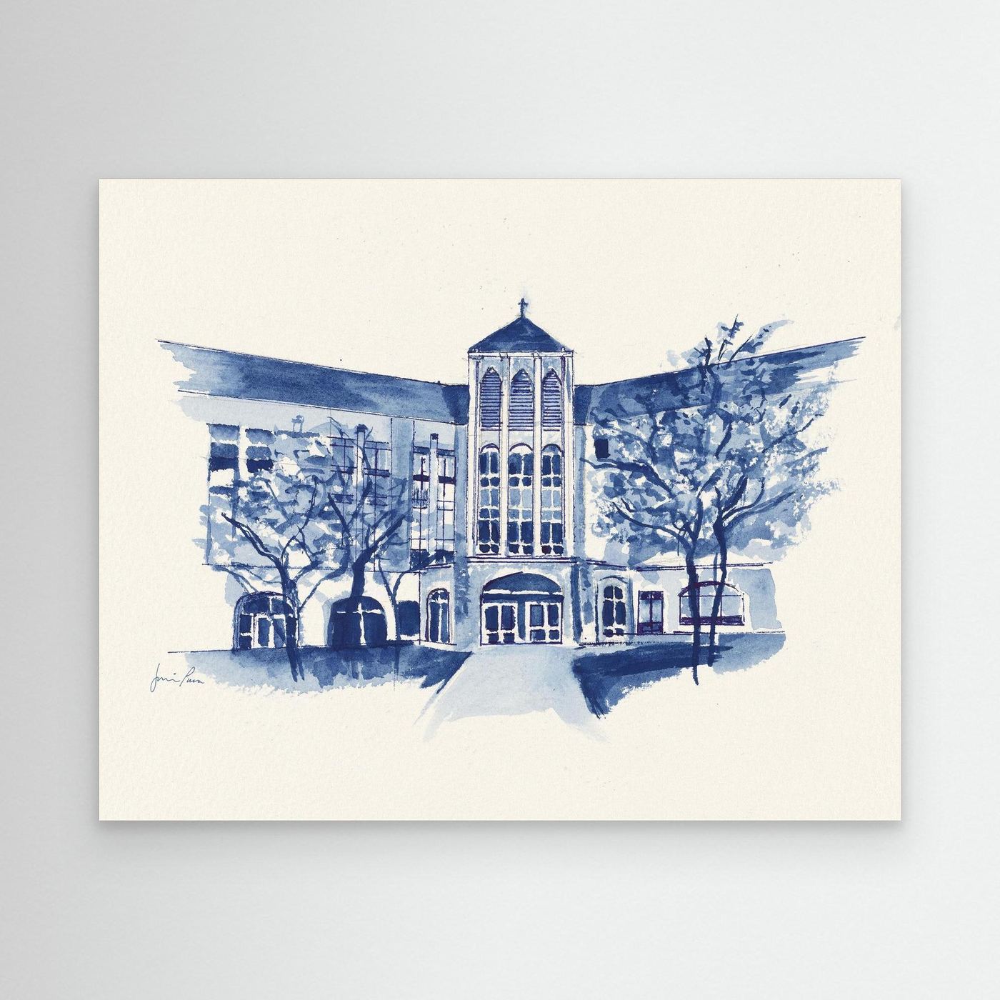 Driscoll Hall, canvas print - Villanova University wall art