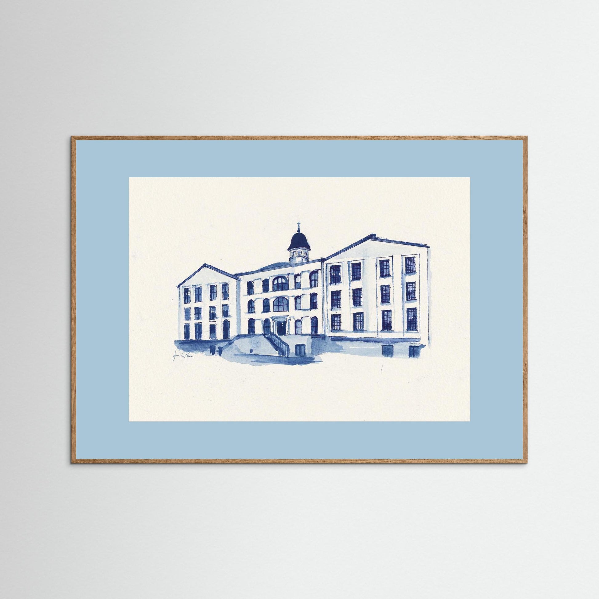 Villanova University, Alumni Hall, archival print