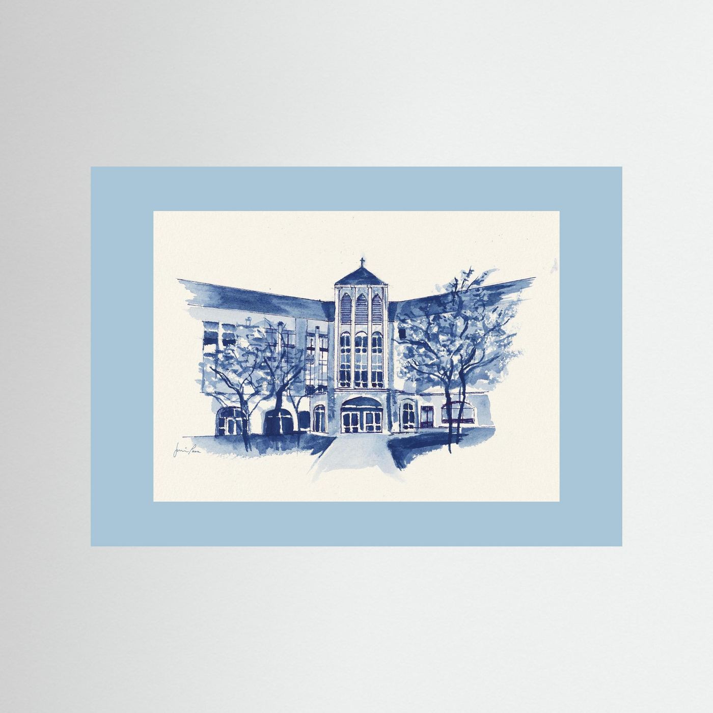 Driscoll Hall, art print - Villanova University wall art