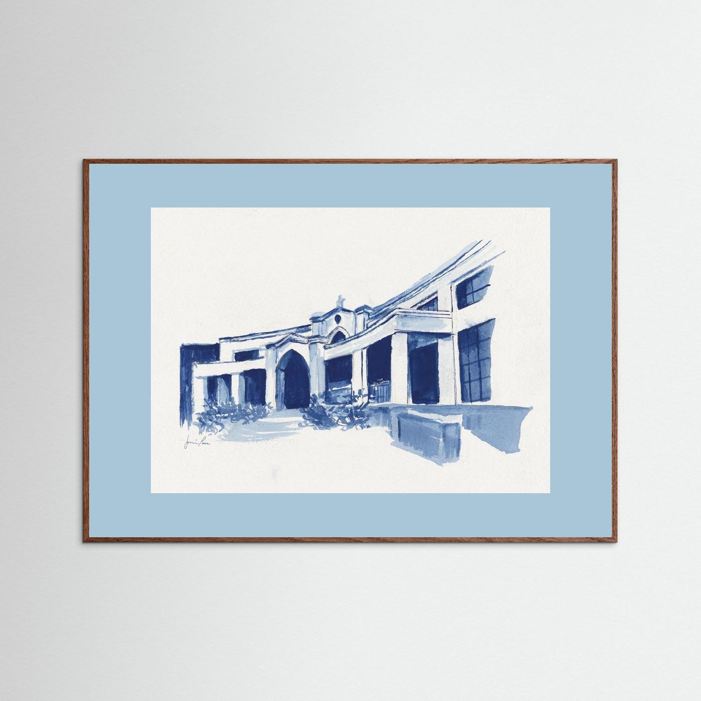 Bartley Hall,  art print - Villanova University wall art