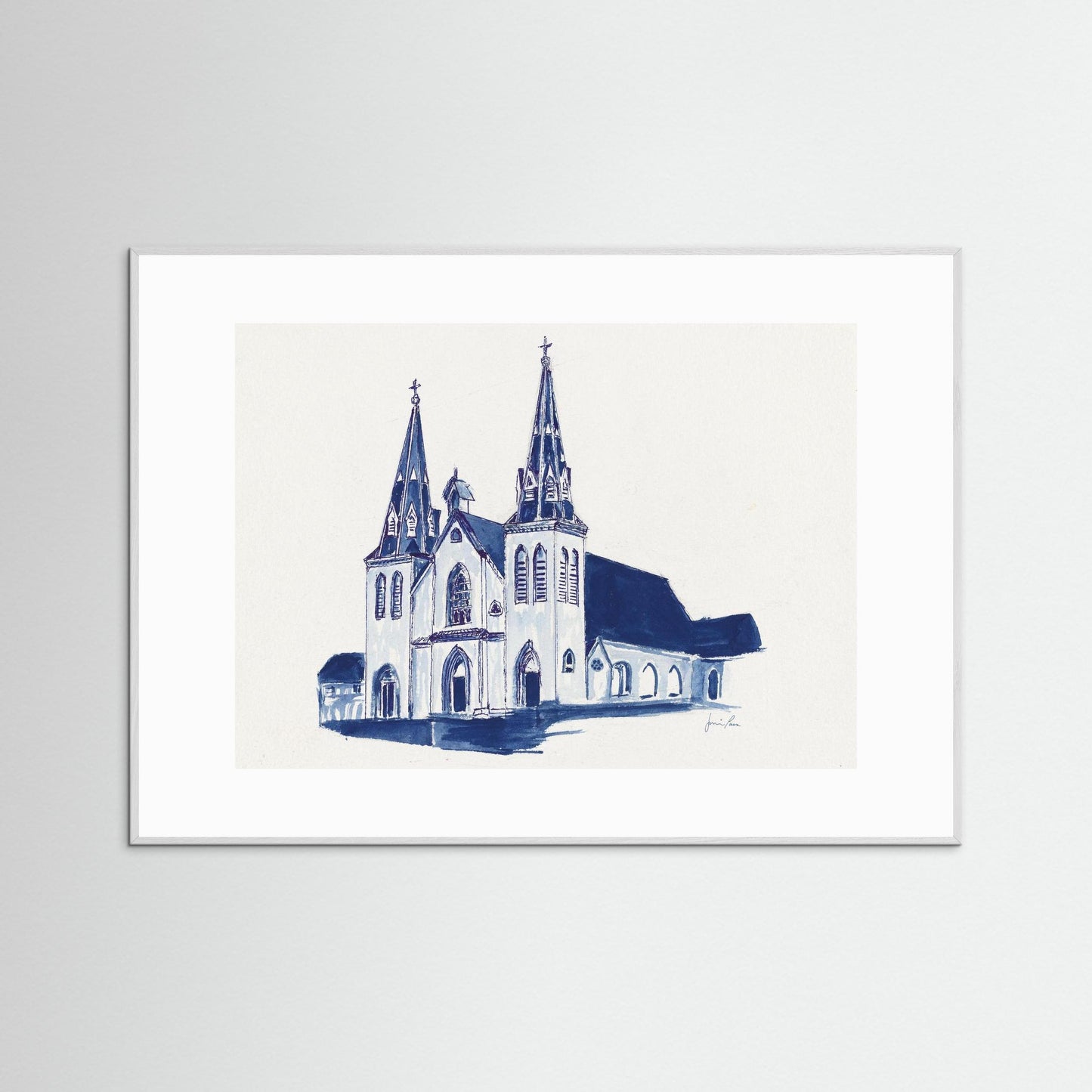 Villanova University, St. Thomas of Villanova Church, archival print