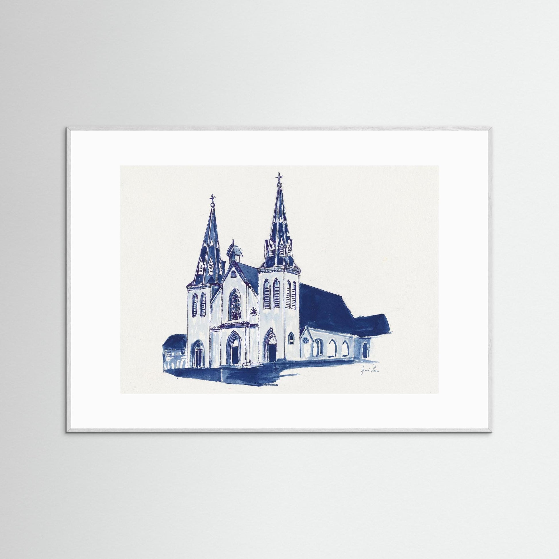 Villanova University, St. Thomas of Villanova Church, archival print