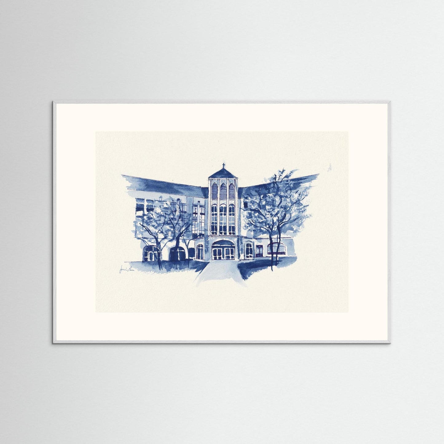 Villanova University, Driscoll Hall, College of Nursing, archival print