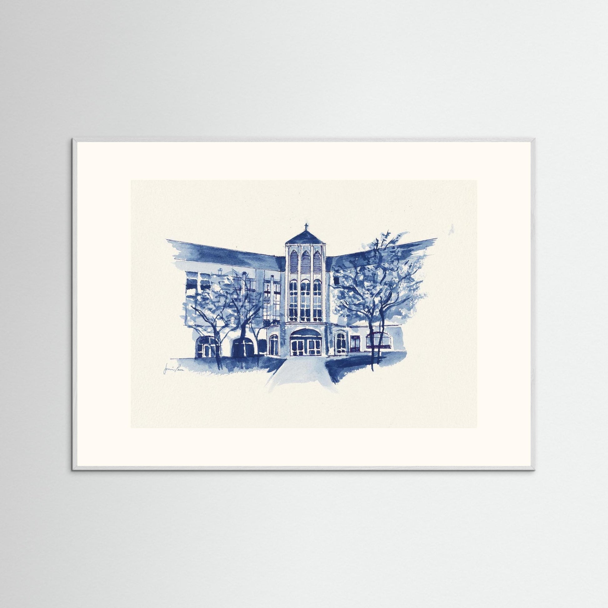 Villanova University, Driscoll Hall, College of Nursing, archival print