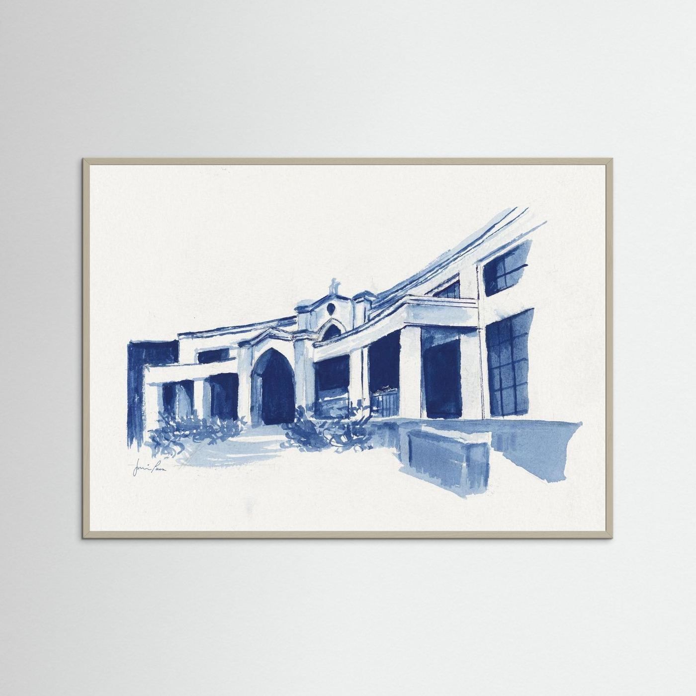 Bartley Hall,  art print - Villanova University wall art