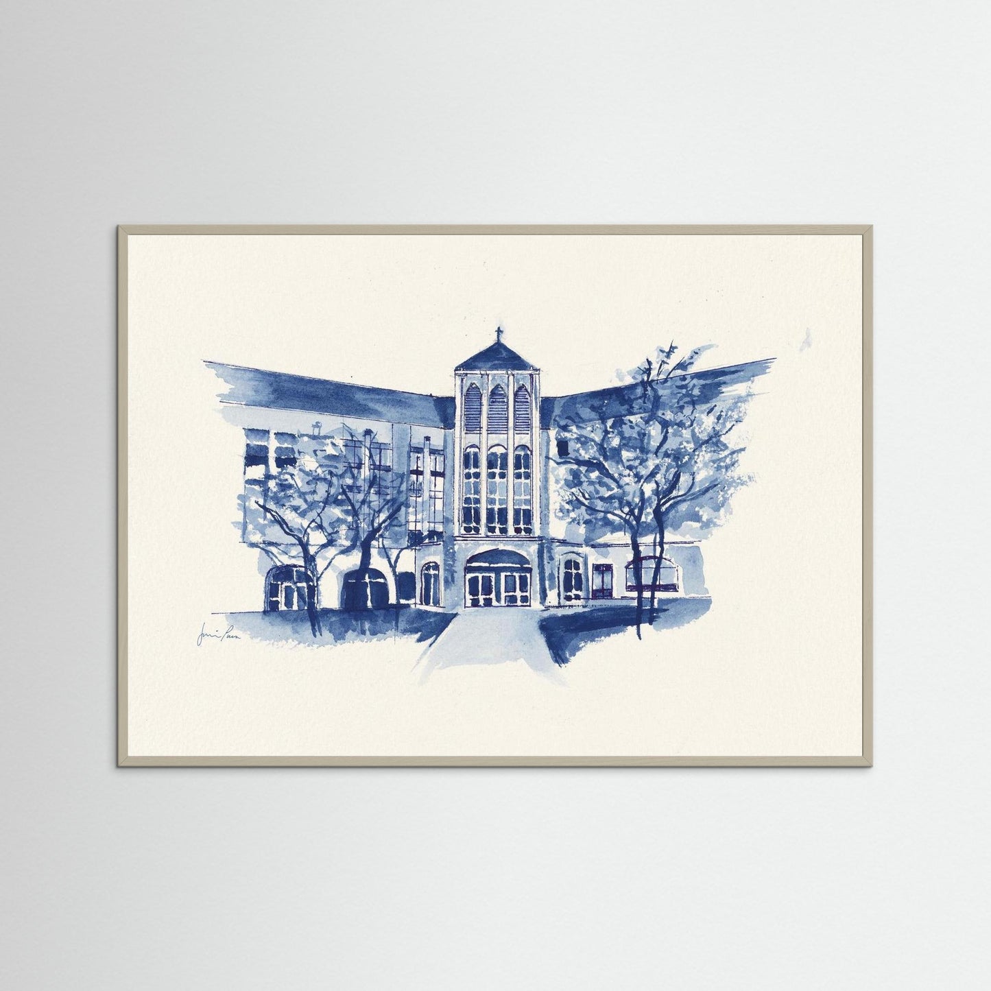 Villanova University, Driscoll Hall, College of Nursing, archival print