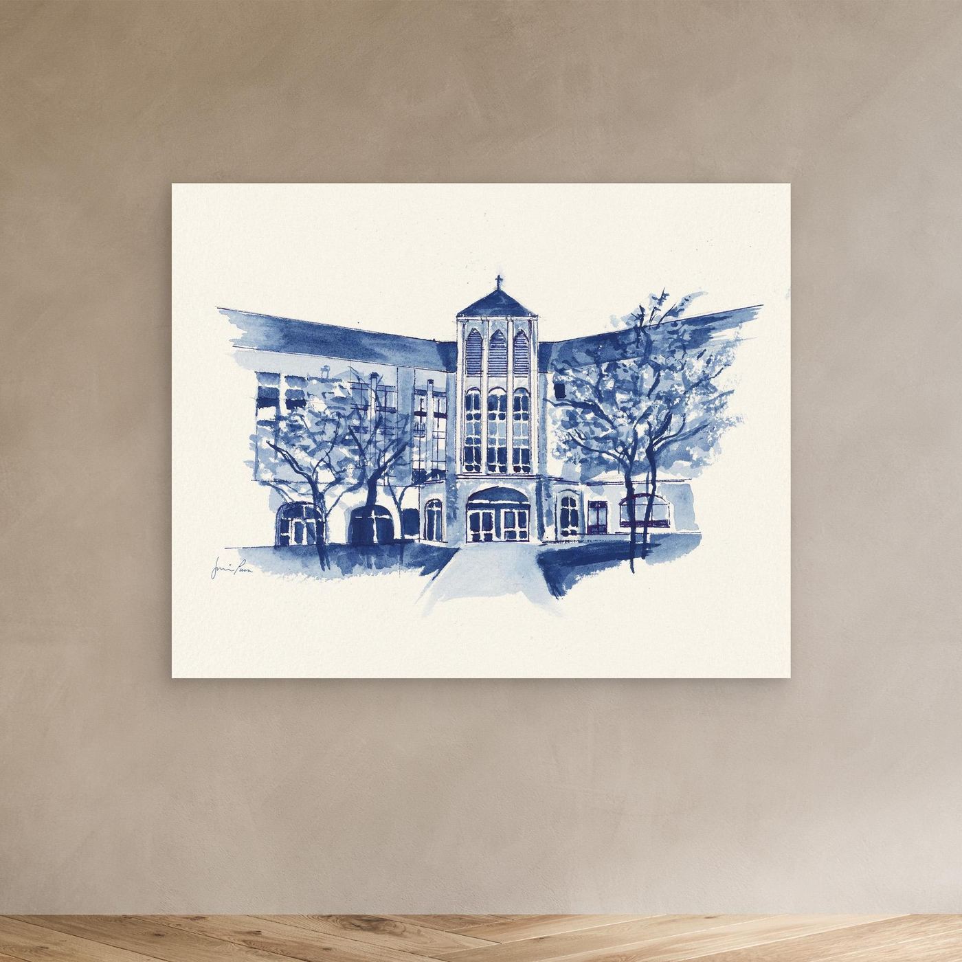 Driscoll Hall, canvas print - Villanova University wall art