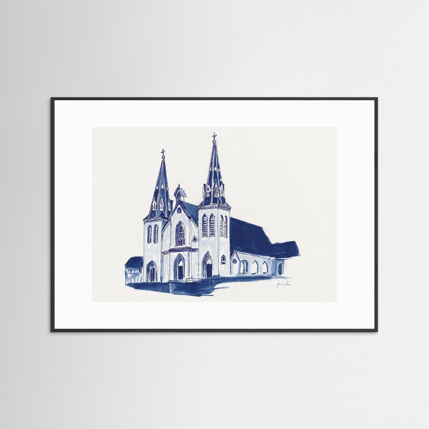 Villanova University, St. Thomas of Villanova Church, archival print