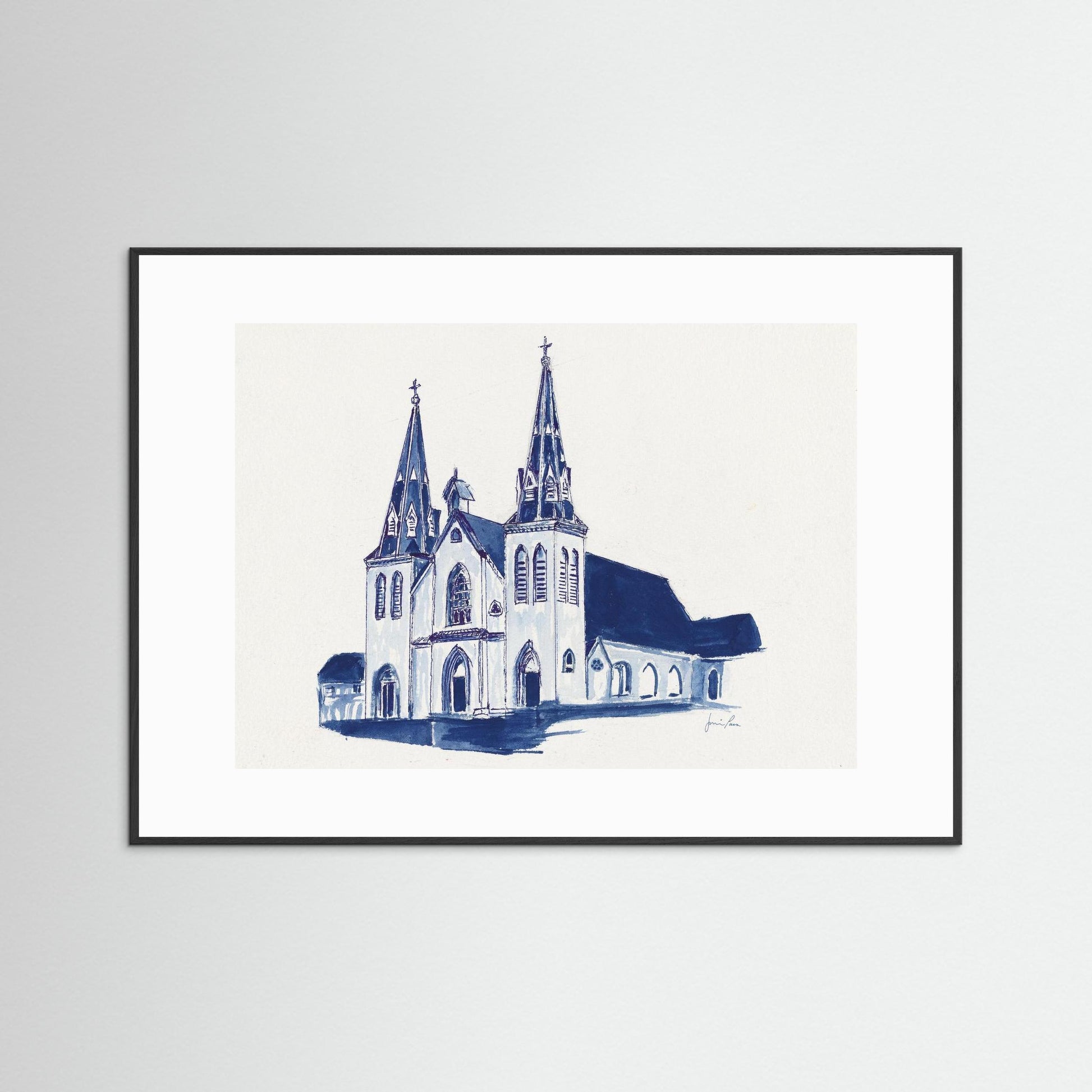 Villanova University, St. Thomas of Villanova Church, archival print