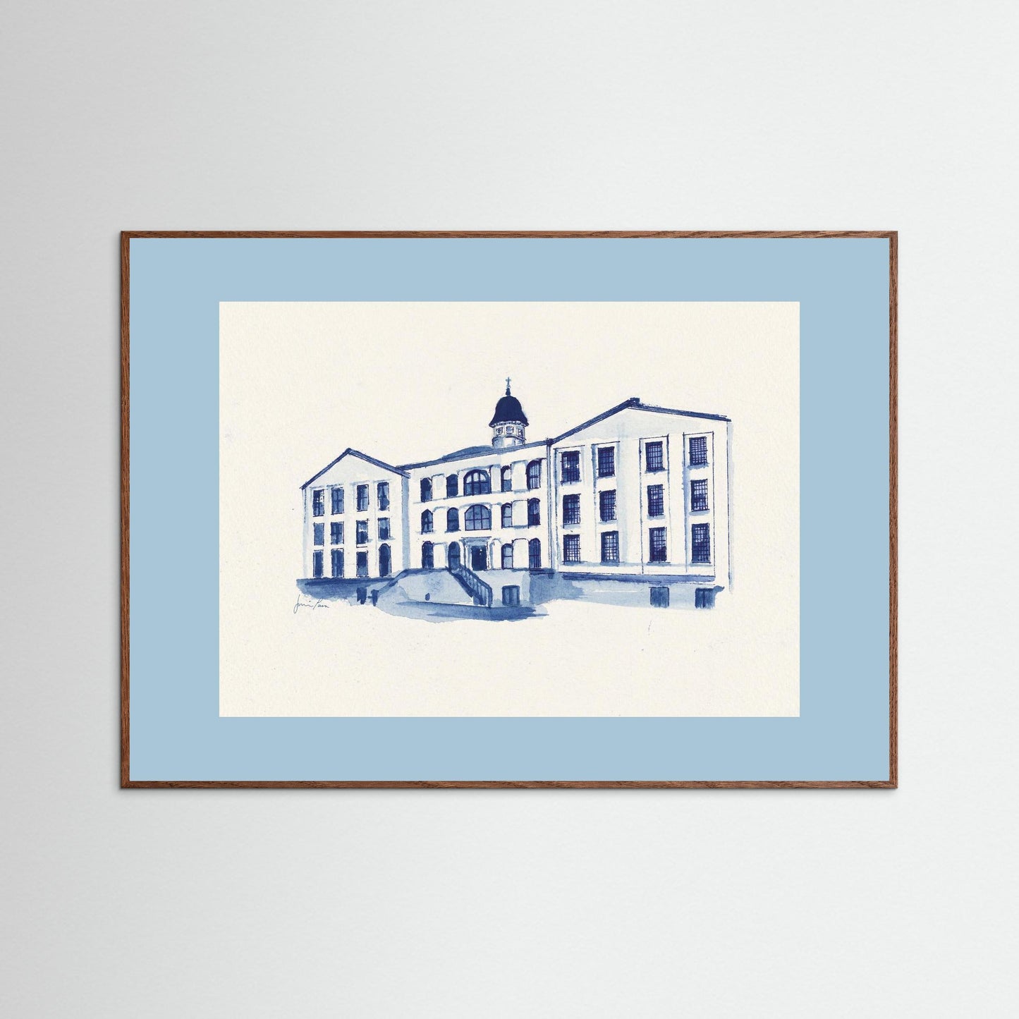 Villanova University, Alumni Hall, archival print