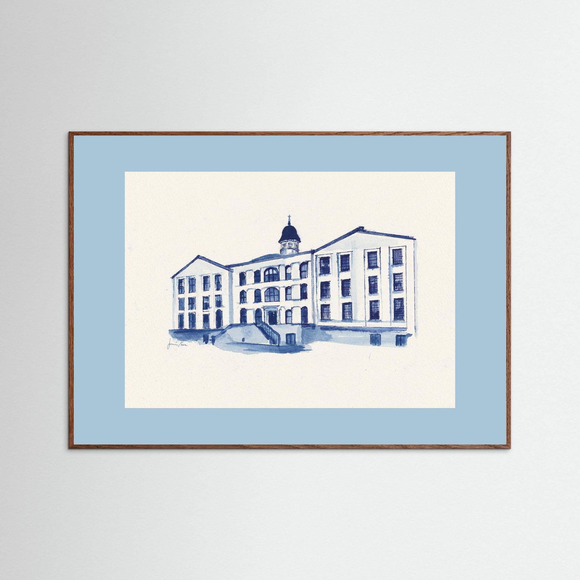 Villanova University, Alumni Hall, archival print