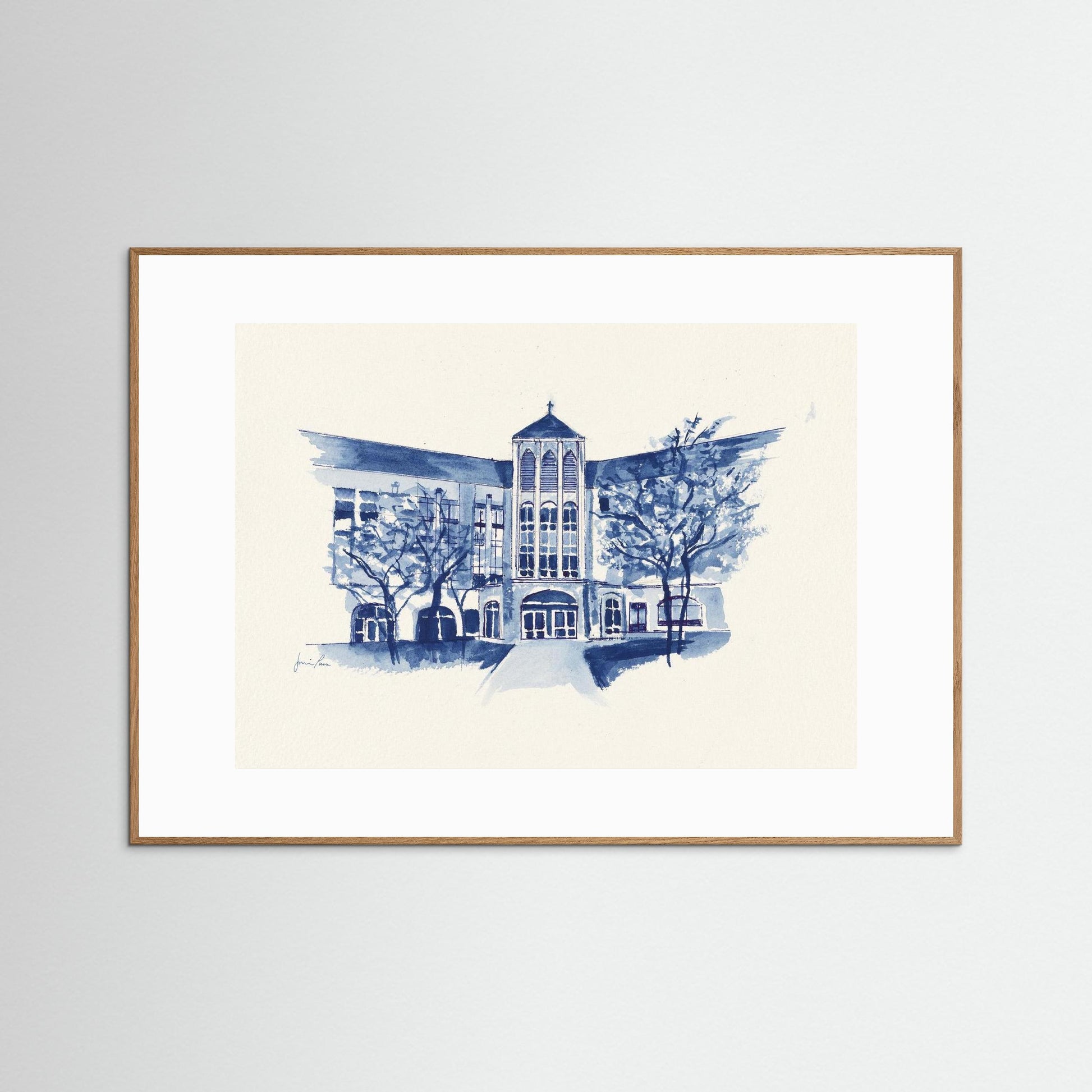 Villanova University, Driscoll Hall, College of Nursing, archival print