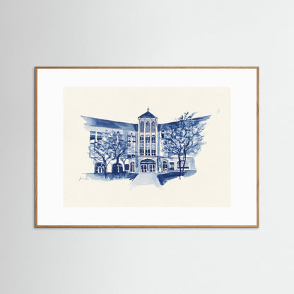 Villanova University, Driscoll Hall, College of Nursing, archival print
