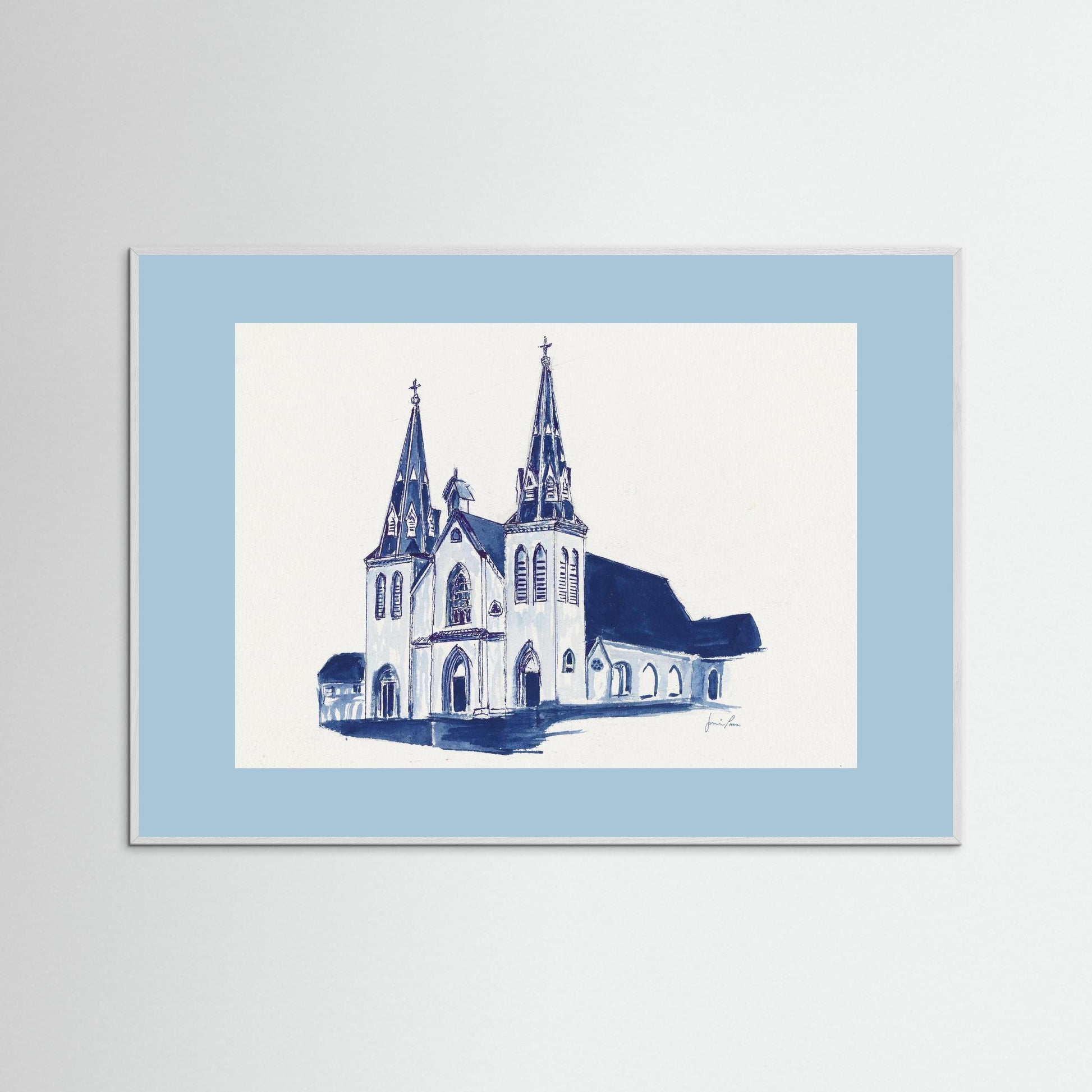 Villanova University, St. Thomas of Villanova Church, archival print