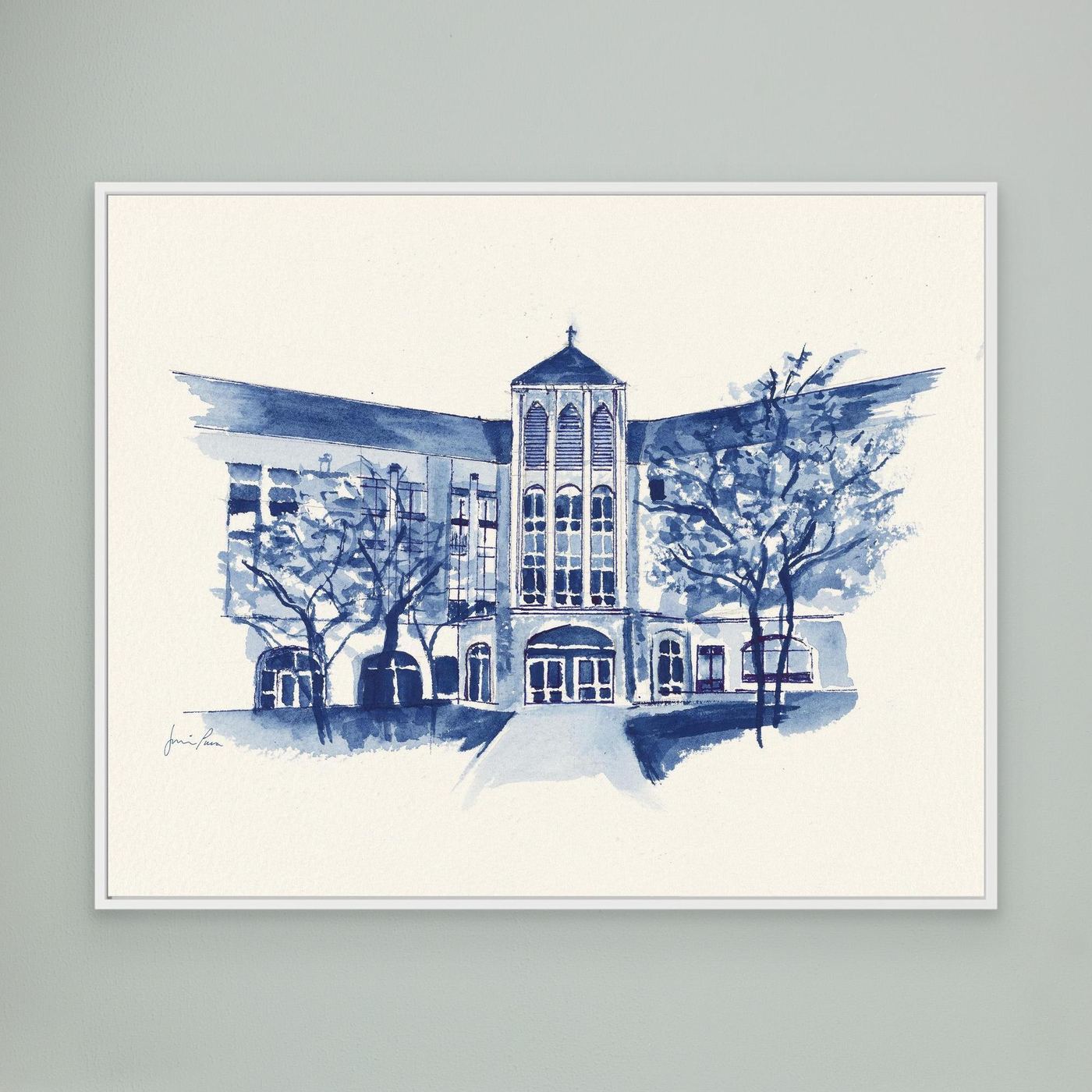 Driscoll Hall, canvas print - Villanova University wall art