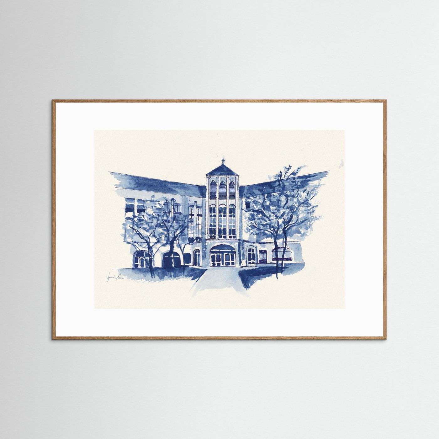 Driscoll Hall, art print - Villanova University wall art
