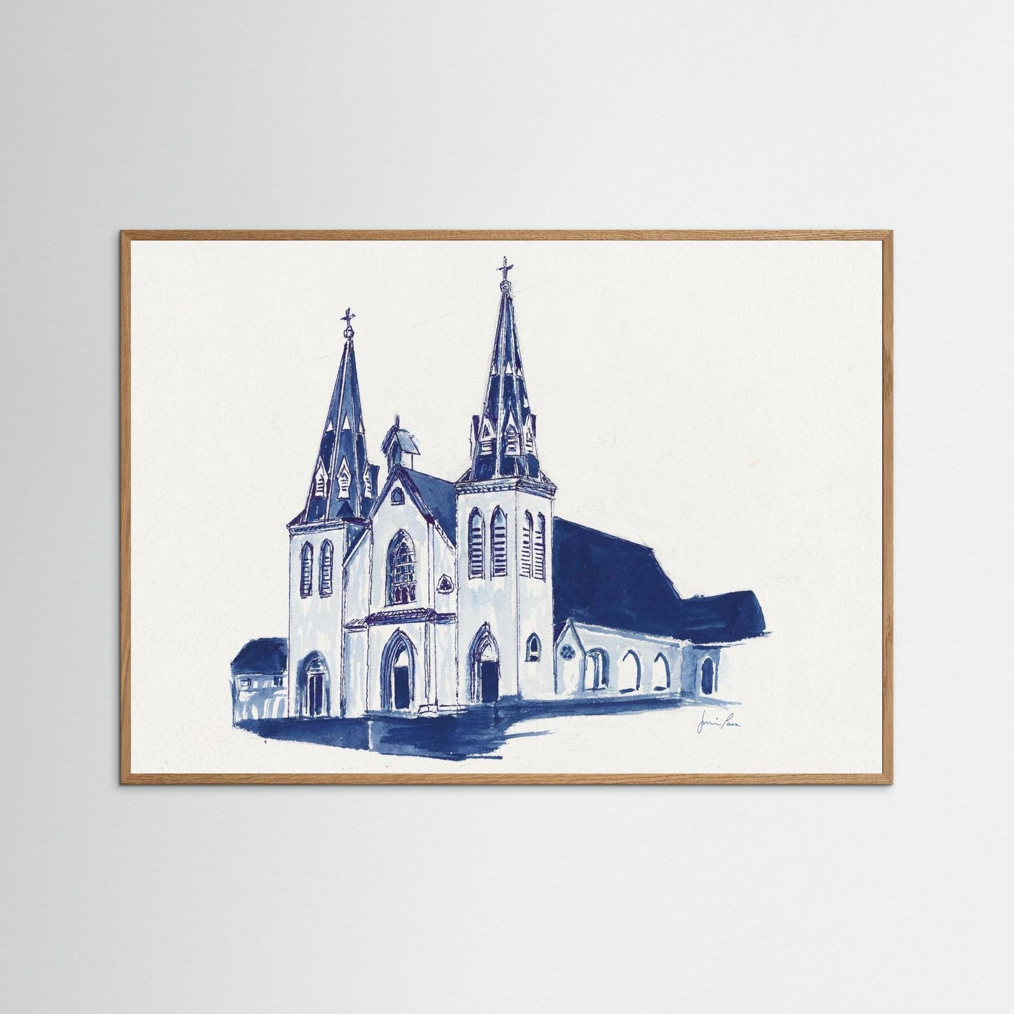 Villanova University, St. Thomas of Villanova Church, archival print